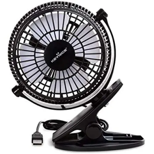 KEYNICE USB Desk Fan, 4 Inch Table Fans, Mini Clip on Fan, Portable Cooling Fan with 2 Speed, USB Powered Stroller Fan, 360° Rotate USB Fan, Personal Quiet Electric Fan for Home Office Camping- Black KEYNICE USB Desk Fan, 4 Inch Table Fans, Mini Clip on Fan, Portable Cooling Fan with 2 Speed, USB Powered Stroller Fan, 360° Rotate USB Fan, Personal Quiet Electric Fan for Home Office Camping- Black