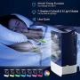 Evaporative Air Cooler,Personal Air Cooler with 4000mAh Battery & Remote,Portable Mini Air Cooler (Deep Blue)