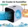 Portable Air Conditioner Fan, 3 in 1 Personal Space Air Cooler, with 3 Speeds and 7 Colors LED Night Light for Office Household Outdoors