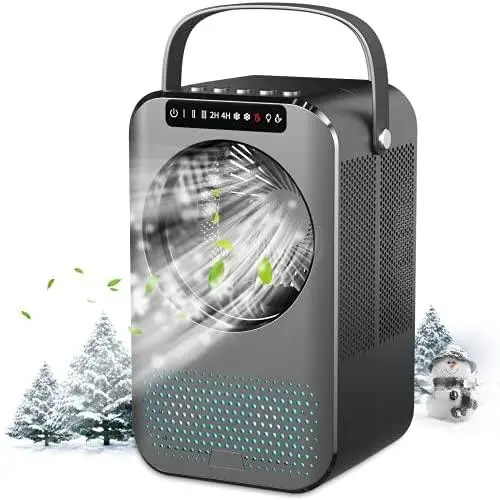 Nuaer Portable Air Conditioner, Air Cooler with 600ML Water Tank, Desktop Air Conditioning Fan with 7 Colors Lights & LED Display, 2/4Timer, 3 Speeds, Suitable for Bedroom, Office and Home Nuaer Portable Air Conditioner, Air Cooler with 600ML Water Tank, Desktop Air Conditioning Fan with 7 Colors Lights & LED Display, 2/4Timer, 3 Speeds, Suitable for Bedroom, Office and Home