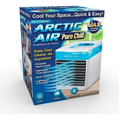 Ontel Arctic Air Pure Chill Evaporative Ultra Portable Personal Air Cooler with 4-Speed Air Vent Ontel Arctic Air Pure Chill Evaporative Ultra Portable Personal Air Cooler with 4-Speed Air Vent