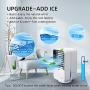 Portable Air Conditioner, AUZKIN Evaporative Air Cooler Desk Fan with 3 Speeds, Oscillating Mist Humidifier with 2 Mist Adjustment for Room, Office, Bedroom Portable Air Conditioner, AUZKIN Evaporative Air Cooler Desk Fan with 3 Speeds, Oscillating Mist Humidifier with 2 Mist Adjustment for Room, Office, Bedroom