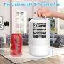 Finessiva Portable Air Conditioner with 7 Colors Night Light, 16.90oz (500ml) Water Tank Capacity, Personal Space Air Cooler Air Circulator Humidifier Misting Fan for Office Room, White
