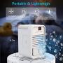SENNILOX Portable AC Air Conditioner Fan, Personal Air Cooler, Mini Evaporative Humidifier Desk Fan with 120° Wide Angle Swing Head & Temperature Display for Home, Office, and Bedroom