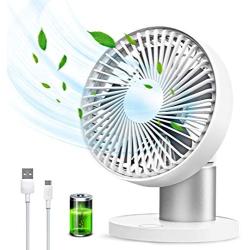 USB Table Fans Oscillation Desktop Fan 3 Speed 60° Oscillating Quiet Small Desk Fan Summer Cooling Fan for Bedroom Office Home Camping