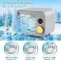 Portable Air Cooler, ZUUKOO Mobile Air Conditioner, Evaporative Cooler, Humidifier, USB Rechargeble Desk Fan With 5 Adjustable Speeds,300ml Water Tank, LED Night Light for Home,Office,Dorm,Camping