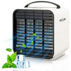 Portable Air Conditioner, NASUM 3-in-1 Personal Space Air Cooler, Rechargeable Evaporative Air Fan with 3 Speeds Mini Cooling Fan with LED Light for Bedroom, Home, Office, Camping