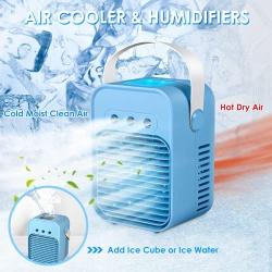 Portable Air Conditioner, Personal Fans, Mini Air Conditioner with Filter, USB Cable, Three Speed Modes, Comfortable Сarrying Handle, Personal Quiet Fan, AC for Room, Office, Outdoor, Travel