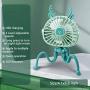 Mini Handheld USB Personal Portable Fan, Stroller Fan, Desk Fan, Powerful 3 Speeds,with Flexible Tripod Fix ,360° Rotate Ultra Quiet,summery gift for Stroller/Beach/Treadmill/Camping/Desk/Bed (Green)