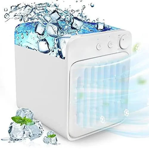 Portable Air Conditioner, Personal Evaporative Cooler Air Conditioner Fan, Cordless&Rechargeable Personal Air Cooler for Room and Office Portable Air Conditioner, Personal Evaporative Cooler Air Conditioner Fan, Cordless&Rechargeable Personal Air Cooler for Room and Office