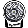 LETTON Portable Mini USB Fan Rechargeable Battery with 3 Speed LED Light for Home-Black