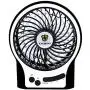 LETTON Portable Mini USB Fan Rechargeable Battery with 3 Speed LED Light for Home-Black
