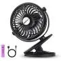 SkyGenius Battery Operated Clip on Mini Desk Fan, Black SkyGenius Battery Operated Clip on Mini Desk Fan, Black