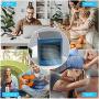 Portable Air Conditioner Cooling Fan Mini Rechargeable Blast Personal Air Cooler Evaporative AC Unit Cordless Desktop Fan with 4 Speeds Motion Sensor for Small Room Home Office Camping(Blue)