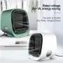 Upgraded Portable Air Cooler, Mini Air Conditioner Fan USB Desk Fan Air Purifier,Humidifier,Evaporative Coolers with 3 Speed and 7 night light for Home,Office & Outdoor (elegant green)