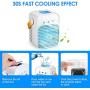 Seven-first Portable Air Conditioner, Rechargeable Quiet USB Evaporative Mini Air Conditioner Fan with 3 Speeds Mode LED Light, Air Cooler for Room/Bedroom/Office/Dorm/Camping
