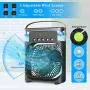 Portable Air Conditioner Fan, Personal Mini Small Evaporative Air Cooler Desktop Cool Mist Humidifier with 7 Colors LED Light, 1/2/3 H Timer, 3 Speeds & 3 Spray Modes for Room Office Home Travel