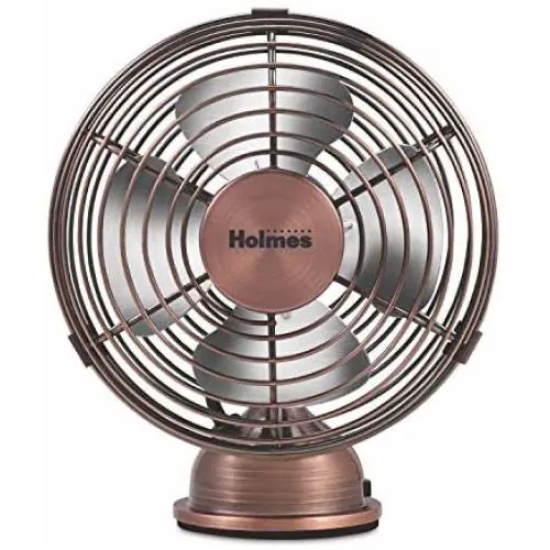 HOLMES Heritage 4-Inch Mini USB Desk Fan, Brushed Copper HOLMES Heritage 4-Inch Mini USB Desk Fan, Brushed Copper