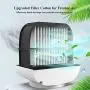 Portable Air Conditioner, Evaporative Personal Air Cooler Desk Fan, Rechargeable Mini AC with 3 Speeds, LED Light, Small Humidifier Fan for Home Office Bedroom Travel