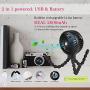 Mini Baby Stroller Fan, Handheld Personal Portable Fan with Flexible Tripod for Stroller Student Bed Desk Bike Crib Car Rides, USB or Battery Powered, Safe Quiet and Long Lasting Charge (Black)