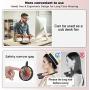 USB Personal Sport Neck Fan Portable, Duoai 2500mAh Battery Operated Small Hanging Rechargeable Foldable Mini Neckband Fans with Dual Head 3 Speed LED Light for Women kids office Travel Outdoor, Red