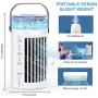 Personal Air Cooler Fan Portable Air Conditioner Fan Small Room Air Conditioner Evaporative Cooling Fan Mini Air Conditioner For Bedroom Desktop Air Conditioner for Office(with adapter)