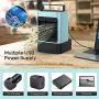 MOVTIP Portable Air Conditioner Fan, Personal Space Air Cooler Mini Evaporative Cooler Quiet Desk Fan, Humidifier Misting Fan for Home Office Bedroom, Blue MOVTIP Portable Air Conditioner Fan, Personal Space Air Cooler Mini Evaporative Cooler Quiet Desk Fan, Humidifier Misting Fan for Home Office Bedroom, Blue