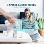 AQUEENLY Portable Cooling Fan with Cold Air, Rechargeable Evaporative Air Cooler with 3 Speed & 2 Mist Mode, Quiet Humidifying Desk Fan Personal Air Conditioner Fan for Bedroom Office Home, USB Cable