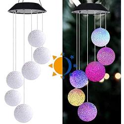 Jeopace Solar Wind Chimes,Crystal Ball Wind Chimes for Decoration Outdoor Indoor,Waterproof Wind Chime for Home/Party/Yard/Garden Decoration,Gifts for Mom,Wife, Grandma,Christmas(Crystal Ball)