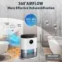 KLOUDI Dehumidifier for Home Small Portable Quiet Dehumidifiers with Humidify Control 77.5oz 2300ml 480 sq ft Dehumidifiers for Basements Bedroom Bathroom RV