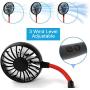 Maxesla Portable Fan, Mini Neck Fan, Handsfree Small Fan 360°Rotation, USB Fan Rechargeable Cooling Fan, Personal Fan with Dual Wind Head 3 Speeds LED Light for Home Traveling Sport Outdoor, Black