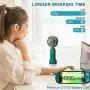 smartelf Handheld Fan, 4800mAh Battery Operated Mini Portable Personal Cooling Fan USB Rechargeable Wearable Hanging Neck Fans for Women Men, Multi-Functional, 6-20 Hours Strong Airflow 3 Speeds-Green smartelf Handheld Fan, 4800mAh Battery Operated Mini Portable Personal Cooling Fan USB Rechargeable Wearable Hanging Neck Fans for Women Men, Multi-Functional, 6-20 Hours Strong Airflow 3 Speeds-Green