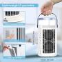 Portable Air Conditioner Fan, MAXROCK Personal Mini Evaporative Air Cooler 3 Speed Super Quiet Desk Air Cooling Fan 7 Colors LED Light Humidifier for Small Room Home Office Camping Car Outdoor