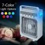 Portable Air Conditioner Fan, Mini Evaporative Air Cooler with 7 Colors LED Light, 1/2/3 H Timer, 3 Wind Speeds and 3 Spray Modes for Office, Home, Dorm, Travel(White)