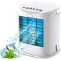 Portable Air Conditioner, Nanssigy Personal Oscillating Mini Air Cooler, Desk Fan Evaporative Cool Mist Humidifiers Air Circulator, Perfect for Bedroom, Office, Small Room (White)