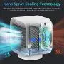 Portable Air Conditioner, Desktop Rechargeable Evaporative Air Cooler and Humidifier with 3 Speeds, Cordless Personal Mini Air Conditioner Fan for Car, Room, Office Portable Air Conditioner, Desktop Rechargeable Evaporative Air Cooler and Humidifier with 3 Speeds, Cordless Personal Mini Air Conditioner Fan for Car, Room, Office