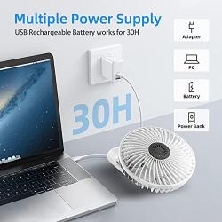 Mini Personal Portable fan Rechargeable ,Kloudi Camping fan with LED Lantern ,3 Speeds Adjustable Quiet Battery operated USB Desk Fan for Tent ,Office,Picnic,Fishing,Travel ,Outdoor