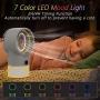Portable Air Conditioner Fan, Personal Mini AC Evaporative Air Cooler Super Quiet, Desk Fan Air Cooler with 7 Colors LED Light 3 Speeds, Air Circulator Humidifier Misting Fan For Bedroom Cool Air