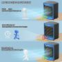 Portable Air Conditioner Cooling Fan Mini Rechargeable Blast Personal Air Cooler Evaporative AC Unit Cordless Desktop Fan with 4 Speeds Motion Sensor for Small Room Home Office Camping(Blue)