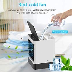 Portable Air Conditioner, Personal Air Cooler Fan, Power Mini Air Conditioner for Small Room Home Office Bedroom, Evaporative Compac Air Cooler Fan, 3 Speeds