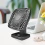 Eleventree Personal Mini Fans,Rechargeable Portable Quiet Fan with timer, Cordless Fan with 4 Speeds Battery for Home Office Bedroom Travel Hiking--Black (4000mAh)