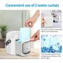 Portable Air Conditioner 4 in 1 Personal Air Cooler Fan with 4 Ice Tray USB Rechargeable Mini Quiet Evaporative Humidifier Fan with 7 LED Light Battery Operated 3-Speed Desktop Cooler for Home/Office