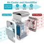 SENNILOX Portable AC Air Conditioner Fan, Personal Air Cooler, Mini Evaporative Humidifier Desk Fan with 120° Wide Angle Swing Head & Temperature Display for Home, Office, and Bedroom
