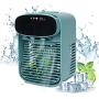 Portable Air Conditioner, Mini Desk Fan Mist Cooling, USB Small Fan for Desktop Office Bedroom, Quiet AC Table Fan Personal Air Cooler with 2400mAh 3 Speeds 400mL Water Tank-Green