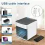 Mini Portable Air Cooling Fan Humidifier, USB Portable Air Conditioner with Led Light,for Office, Room Desk Top