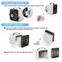 Portable Air Conditioner, NASUM 3-in-1 Personal Space Air Cooler, Rechargeable Evaporative Air Fan with 3 Speeds Mini Cooling Fan with LED Light for Bedroom, Home, Office, Camping