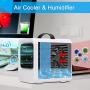 Tohoer Personal Space Air Cooler Usb-C Portable Upgrade Stepless Speed Air Conditioner Humidifier Moist Low Noise Led Light, Small Desk Fan Mini Cooling AC For Desk Home Office Bedroom Outdoor