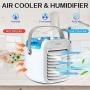 Portable Air Conditioner | LISOPO Rechargeable Evaporative Air Cooler with Air Humidifier & Filtration Function & 7 Color Night Light | Personal Mini Air Conditioner Desk Fan for Bedroom Office Home