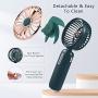 Portable Fan Rechargeable Handheld Fan with Three Speeds Personal fans for Summer Battery Operated Travel & Outdoors (Green)