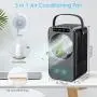Nuaer Portable Air Conditioner, Air Cooler with 600ML Water Tank, Desktop Air Conditioning Fan with 7 Colors Lights & LED Display, 2/4Timer, 3 Speeds, Suitable for Bedroom, Office and Home Nuaer Portable Air Conditioner, Air Cooler with 600ML Water Tank, Desktop Air Conditioning Fan with 7 Colors Lights & LED Display, 2/4Timer, 3 Speeds, Suitable for Bedroom, Office and Home